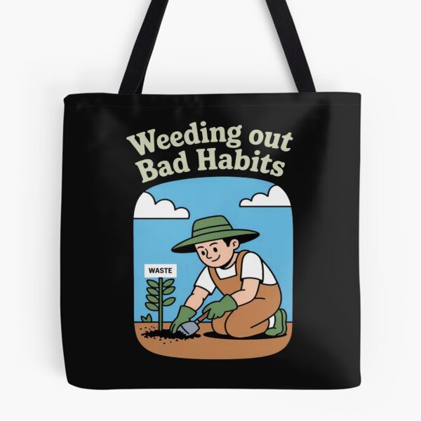 Item preview, Eco Friendly Weeding Out Bad Habits Garden Print designed and sold by Vastingan.