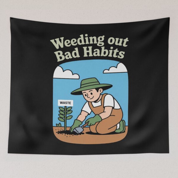 Item preview, Eco Friendly Weeding Out Bad Habits Garden Print designed and sold by Vastingan.