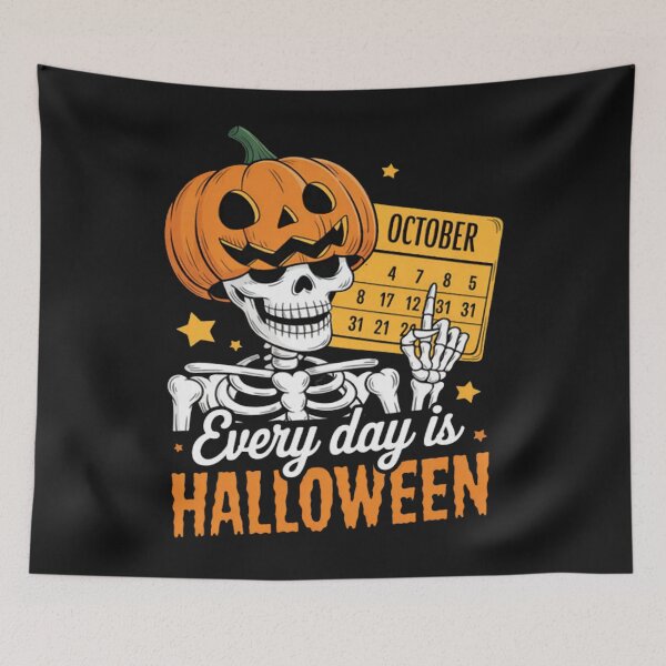 Item preview, Every Day Is Halloween Skeleton Pumpkin designed and sold by Vastingan.