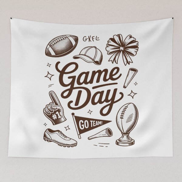 Item preview, Game Day Boho Football Season Hand Drawn designed and sold by Vastingan.