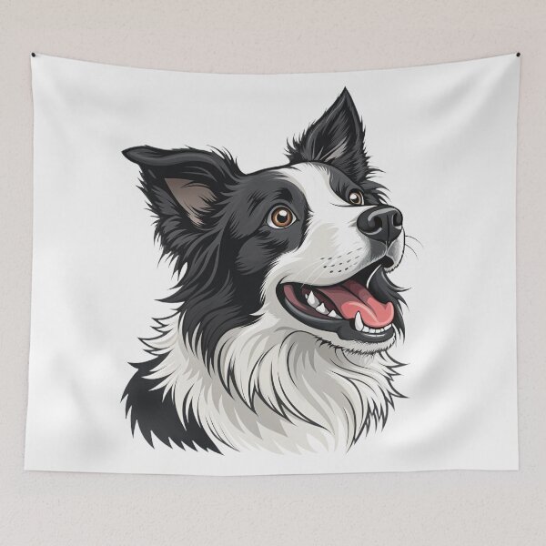 Item preview, Sheep Dog – Loyal Border Collie Pet Portrait Illustration designed and sold by DamianRoy88.