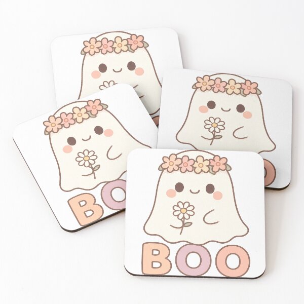 Item preview, Cute Kawaii Ghost with Flowers and Pastel Boo designed and sold by ArtSparkCo.