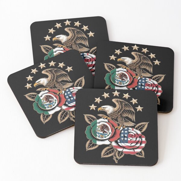 Item preview, Mexico USA Flag Mexican Flag American Flag Rose Flower designed and sold by Vastingan.