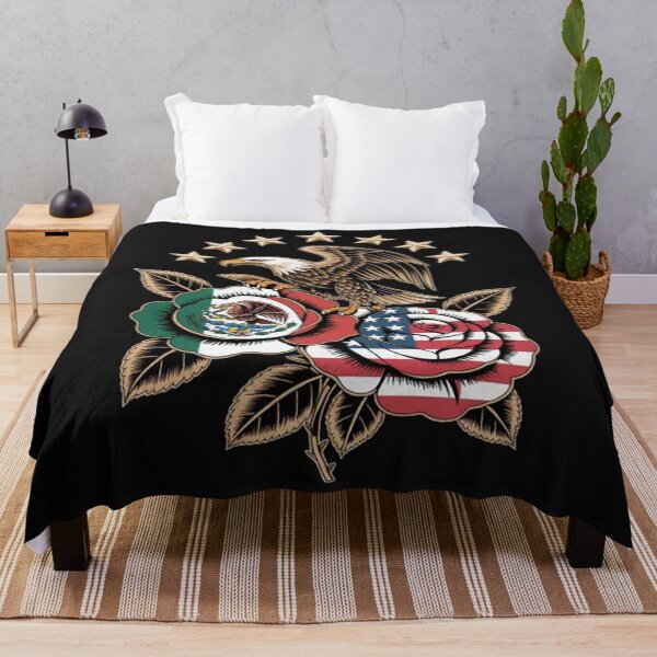 Item preview, Mexico USA Flag Mexican Flag American Flag Rose Flower designed and sold by Vastingan.