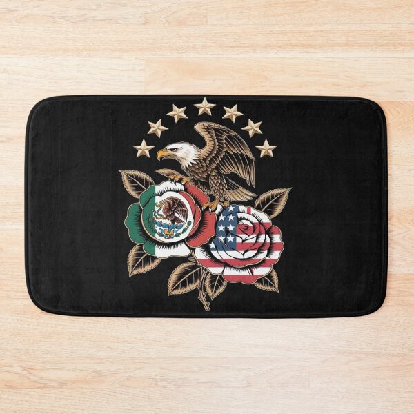 Item preview, Mexico USA Flag Mexican Flag American Flag Rose Flower designed and sold by Vastingan.