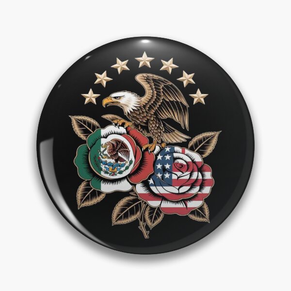 Item preview, Mexico USA Flag Mexican Flag American Flag Rose Flower designed and sold by Vastingan.