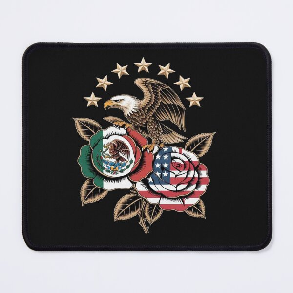 Item preview, Mexico USA Flag Mexican Flag American Flag Rose Flower designed and sold by Vastingan.