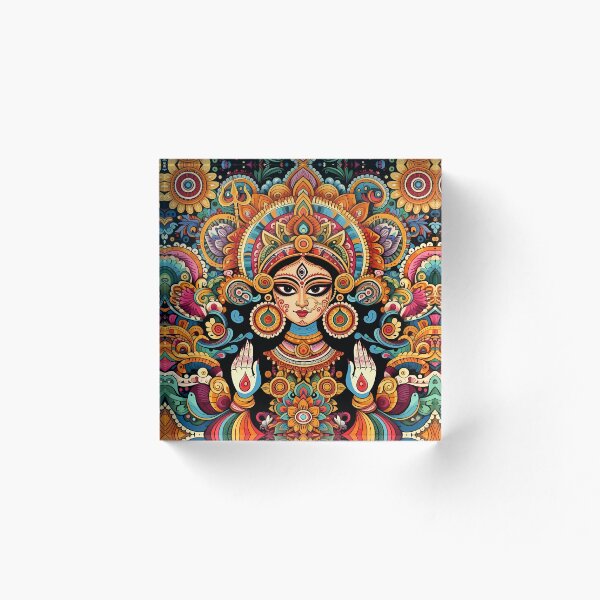 Aperçu de l'œuvre Déesse Durga Art populaire indien créée et vendue par REDCLASH2002.