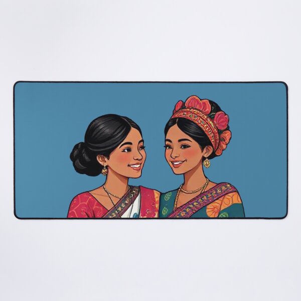 Item preview, Traditional Grace – Mother and Daughter in Cultural Dress designed and sold by Wizdem Artworkz.