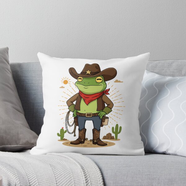 Item preview, Cowboy Frog - Sheriff Toad in Cowboy Hat Cartoon Design designed and sold by Tropical art.