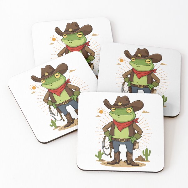Item preview, Cowboy Frog - Sheriff Toad in Cowboy Hat Cartoon Design designed and sold by Tropical art.