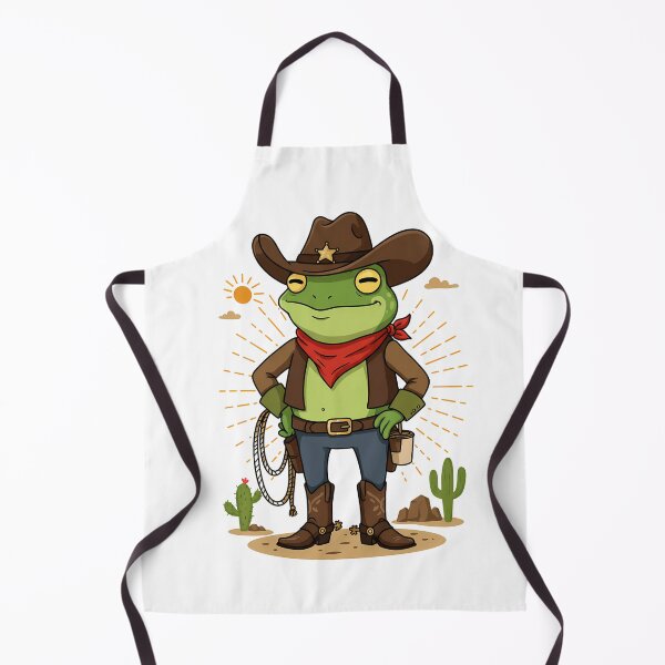 Item preview, Cowboy Frog - Sheriff Toad in Cowboy Hat Cartoon Design designed and sold by Tropical art.