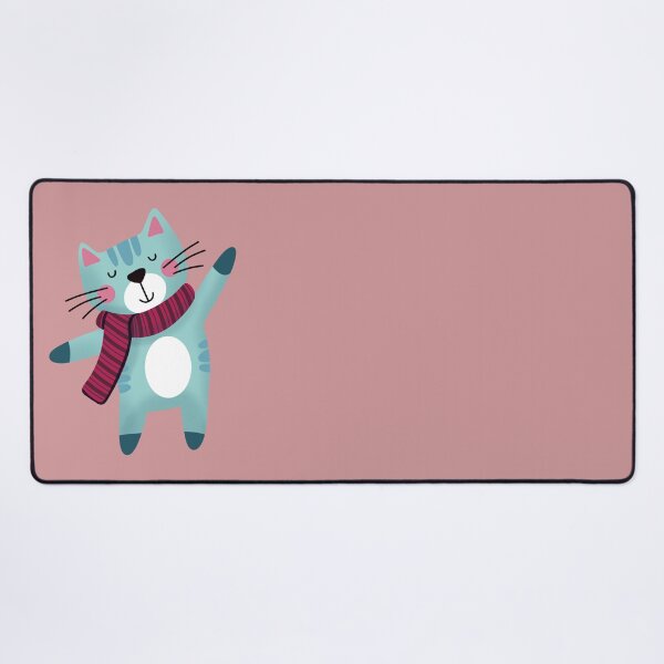 Item preview, Cute Blue Cartoon Cat Wearing A Red Scarf designed and sold by Doodle Moon Studios.