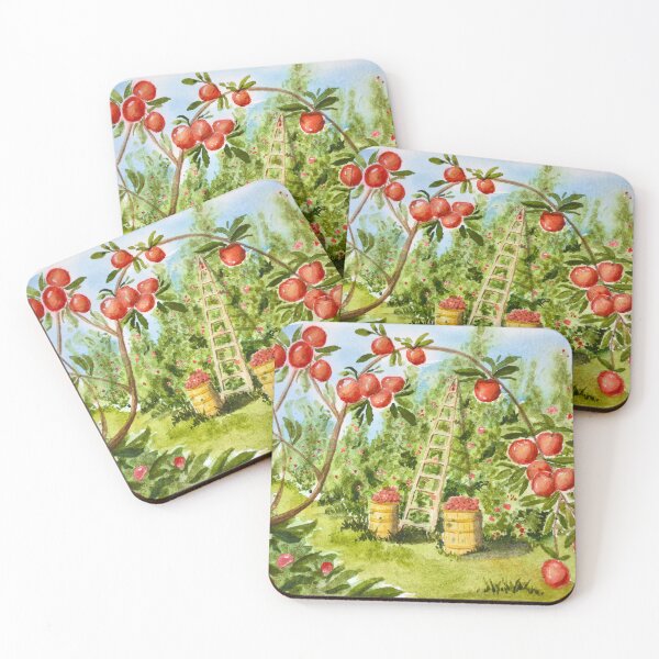 Item preview, Watercolor apple orchard designed and sold by Tarot and Trinkets.