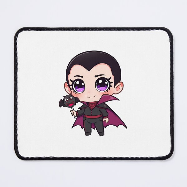 Item preview, Cute Chibi Vampire with Bat Lollipop – Kawaii Halloween Cartoon Character Art designed and sold by ArtSparkCo.