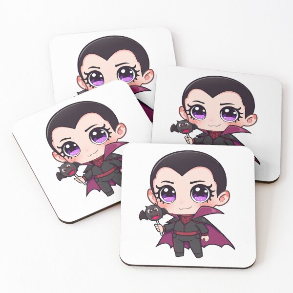 Item preview, Cute Chibi Vampire with Bat Lollipop – Kawaii Halloween Cartoon Character Art designed and sold by ArtSparkCo.