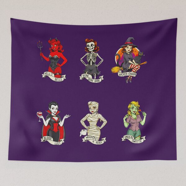 Item preview, Wicked Charm Spooky Halloween Custome Girls Pinup designed and sold by CoffinsArt.