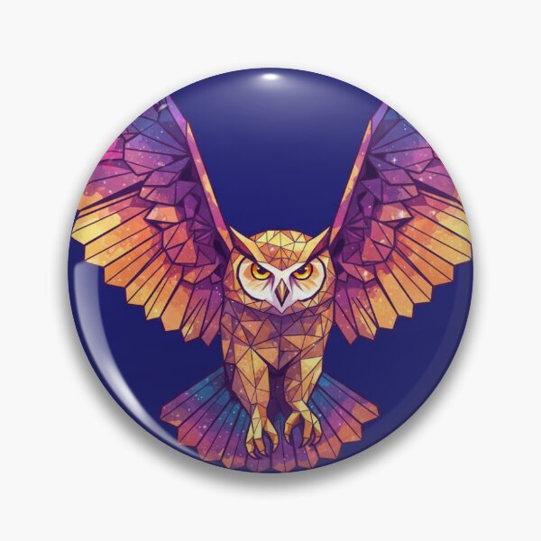 Item preview, Cosmic Owl – Geometric Low-Poly Galaxy Digital Art Illustration for Stickers, Apparel, and Prints designed and sold by Cosmic Critters Decals.