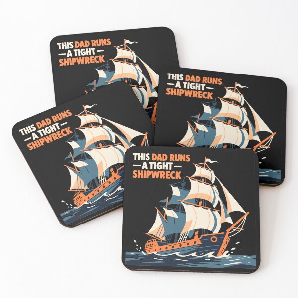 Item preview, This dad Runs a Tight Shipwreck Funny Saying Ocean Breeze I Run designed and sold by SkeletonsDanger.
