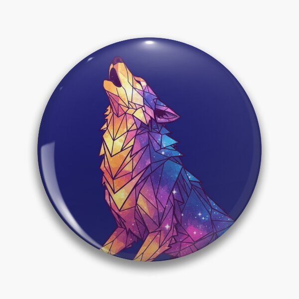 Item preview, Cosmic Howling Wolf – Geometric Low-Poly Galaxy Digital Art Illustration for Stickers, Apparel, Prints, and Home Decor designed and sold by Cosmic Critters Decals.