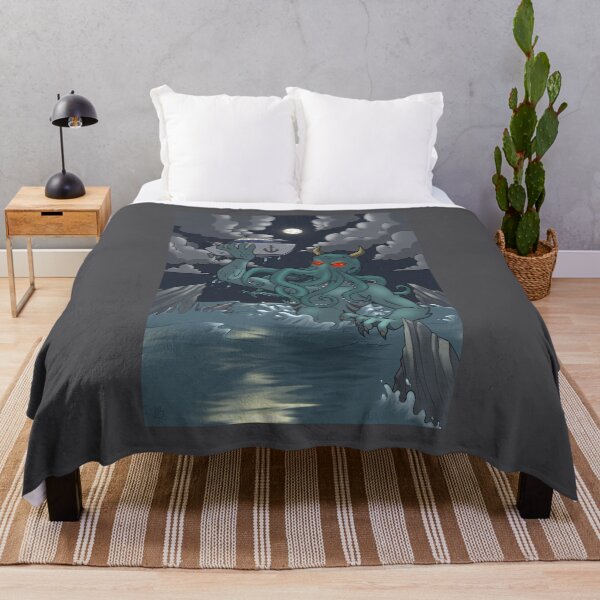 Item preview, Cthulhu Monster under full Moon designed and sold by HBOriginalsArt.