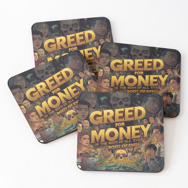 Item preview, “Greed for Money – The Root of All Evil | Bold Motivational Art” designed and sold by GloboStyle Design .