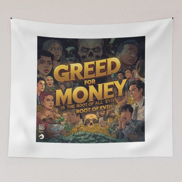 Item preview, “Greed for Money – The Root of All Evil | Bold Motivational Art” designed and sold by GloboStyle Design .