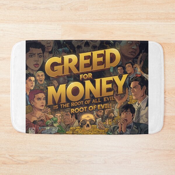 Item preview, “Greed for Money – The Root of All Evil | Bold Motivational Art” designed and sold by GloboStyle Design .