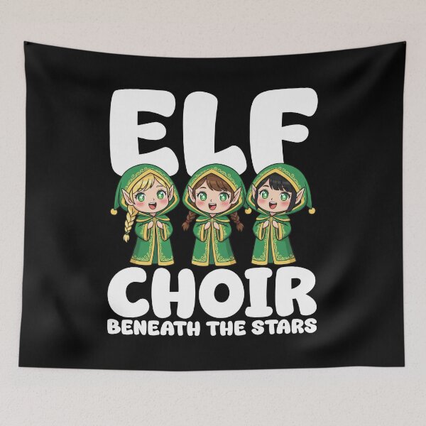 Item preview, ELF CHOIR BENEATH THE STARS - CHRISTMAS ELF designed and sold by KEF Custom.