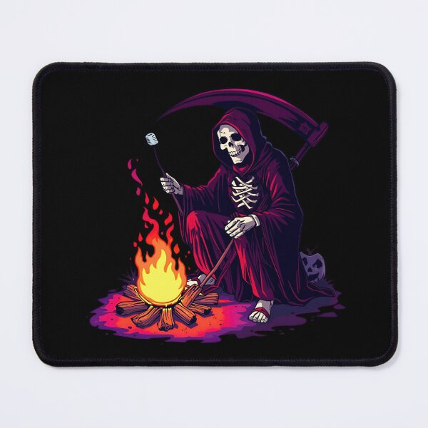Item preview, Grim Reaper Roasting Marshmallows | Halloween Beach Campfire Artwork designed and sold by ColorSplash123.