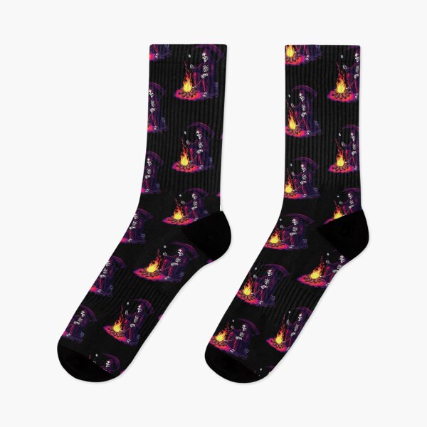 Item preview, Grim Reaper Roasting Marshmallows | Halloween Beach Campfire Artwork designed and sold by ColorSplash123.