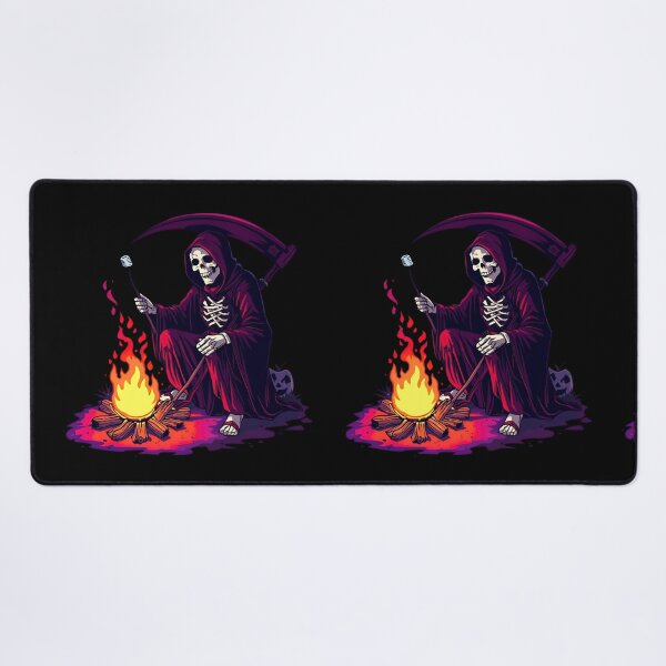 Item preview, Grim Reaper Roasting Marshmallows | Halloween Beach Campfire Artwork designed and sold by ColorSplash123.
