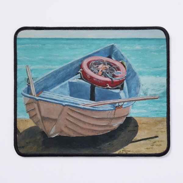 Item preview, fishing boat, sea, shore, designed and sold by DonnaBlankaArt.