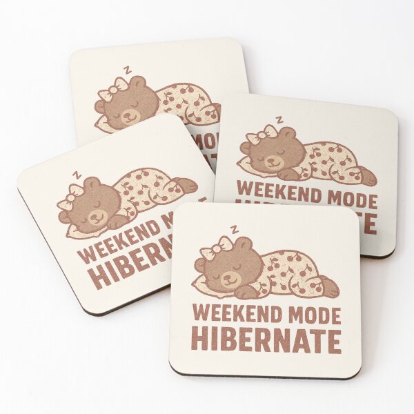 Item preview, Weekend Mode Hibernate – Cute Distressed Cherry Pajama Bear Design designed and sold by ModkMerch.