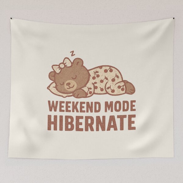 Item preview, Weekend Mode Hibernate – Cute Distressed Cherry Pajama Bear Design designed and sold by ModkMerch.