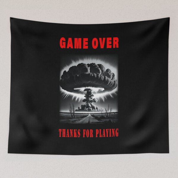 Item preview, GAME OVER Nuclear Apocalypse Graphic | Dystopian Goth Gamer T-Shirt designed and sold by Go Easy Apparel.