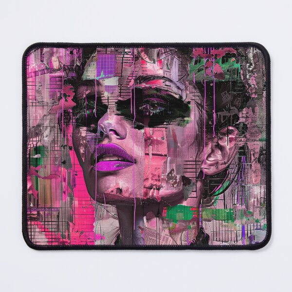 Item preview, Cyperpunk Grunge Woman's Face Aesthetic Abstract Art designed and sold by DEC02.