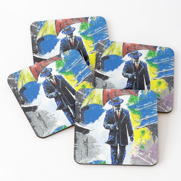 Item preview, a faceless man, rain, an umbrella, abstraction designed and sold by DonnaBlankaArt.