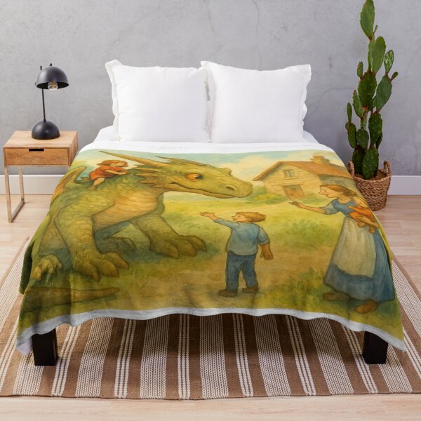 Item preview, Gentle Dragon and Family – Whimsical Fantasy Art for Dreamers and Kids designed and sold by Mouraludia.