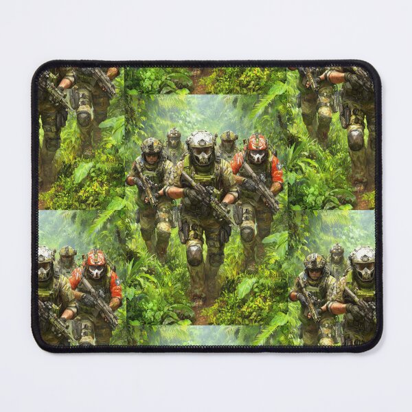 Item preview, Elite squad of soldiers patrols through the dense jungle. designed and sold by Piotrek0001.