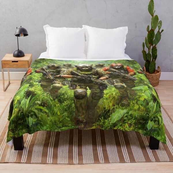 Item preview, Elite squad of soldiers patrols through the dense jungle. designed and sold by Piotrek0001.
