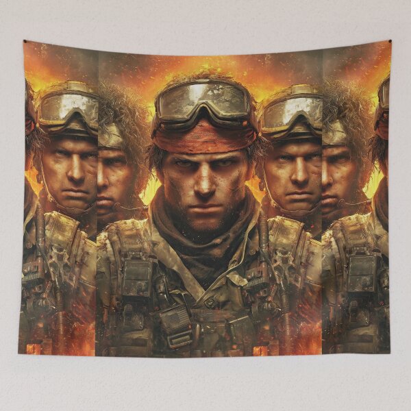 Item preview, Three faces of determined and battle-hardened combat soldiers. designed and sold by Piotrek0001.