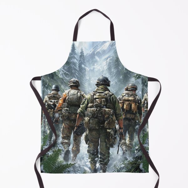 Item preview, Soldiers in winter camouflage trek through a snowy forest. designed and sold by Piotrek0001.