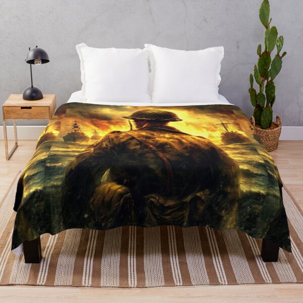 Item preview, A lone soldier watches a naval fleet during battle. designed and sold by Piotrek0001.