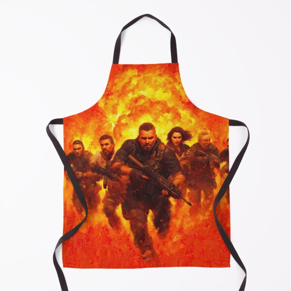 Item preview, Group of commandos runs from a massive fiery explosion. designed and sold by Piotrek0001.