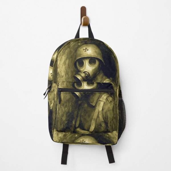 Item preview, Soldier in a gas mask in a dark trench designed and sold by Piotrek0001.