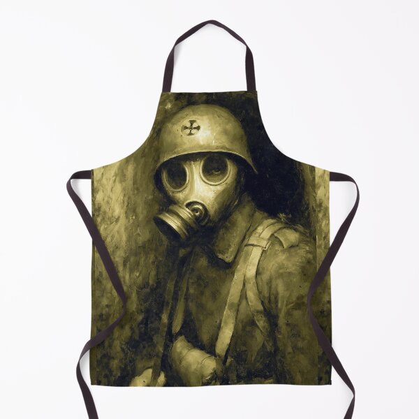 Item preview, Soldier in a gas mask in a dark trench designed and sold by Piotrek0001.