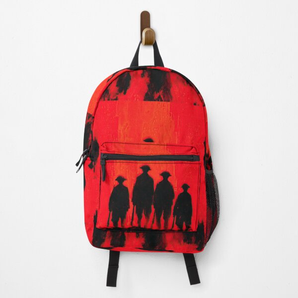 Item preview, Silhouettes of four soldiers on a hill at sunset. designed and sold by Piotrek0001.