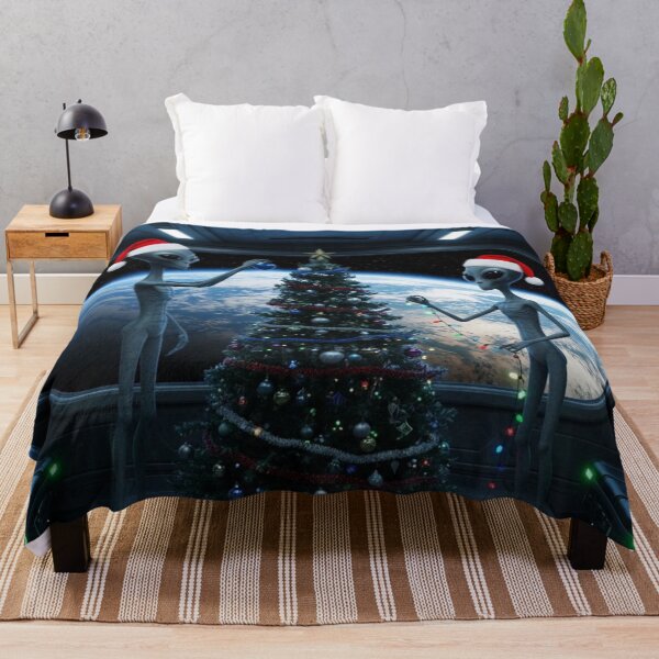 Item preview, Aliens Decorating a Christmas Tree in Space designed and sold by OLOstudio.
