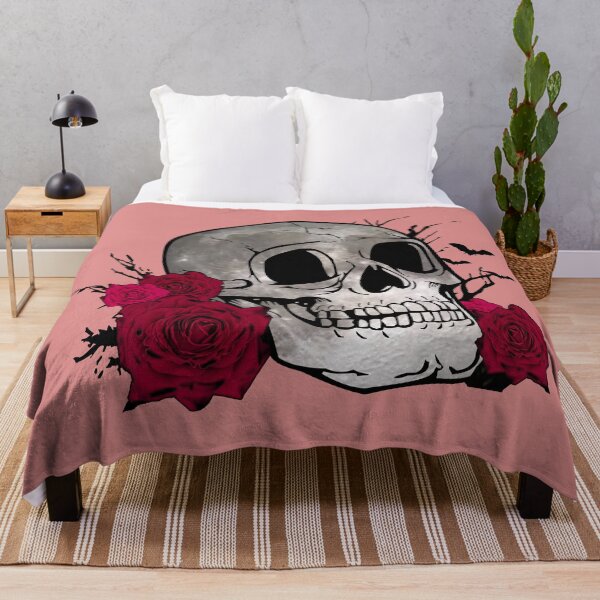Item preview, Full moon skull and roses designed and sold by GingerLabz.